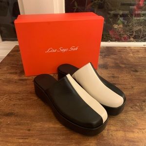 Lisa Says Gah | Dakota B&W Platform Clog Mule
